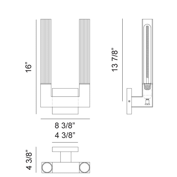 Matteo S03102 Odelle 2-lt 16" Tall Wall Sconce