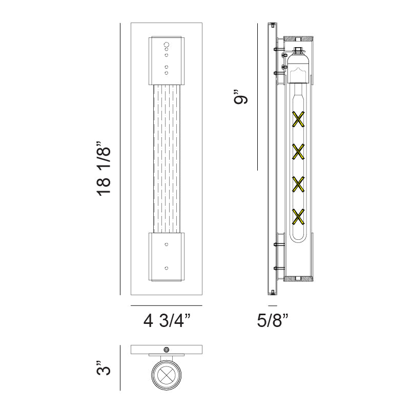 Matteo S02401 Riely 1-lt 18" Tall LED Wall Sconce