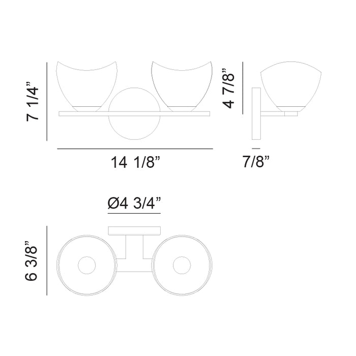 Matteo S04202 Uptowne 2-lt 14" Wall Sconce