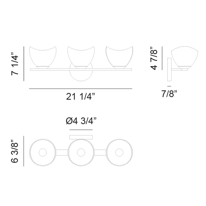 Matteo S04203 Uptowne 3-lt 21" Wall Sconce