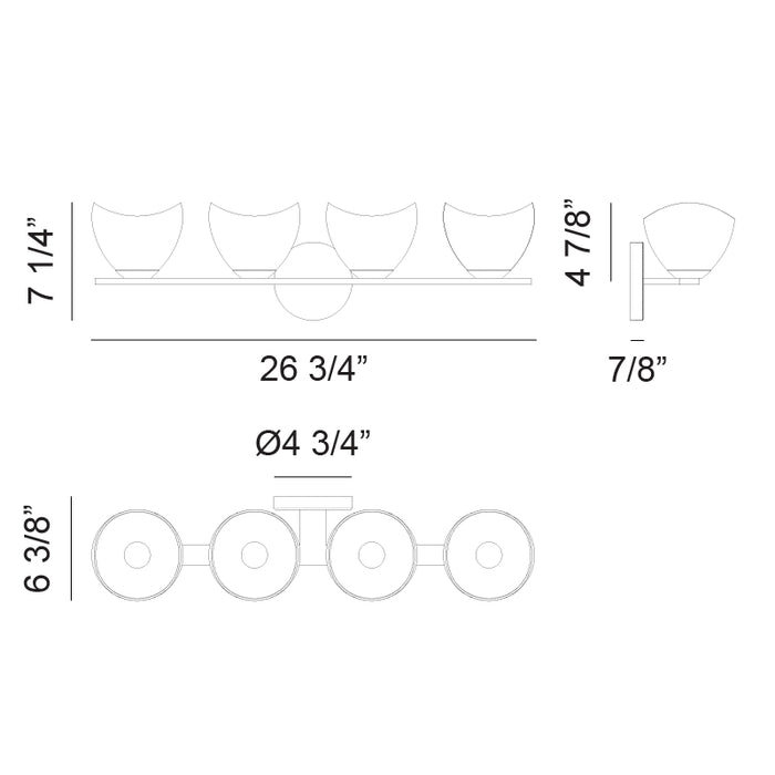 Matteo S04204 Uptowne 4-lt 27" Wall Sconce