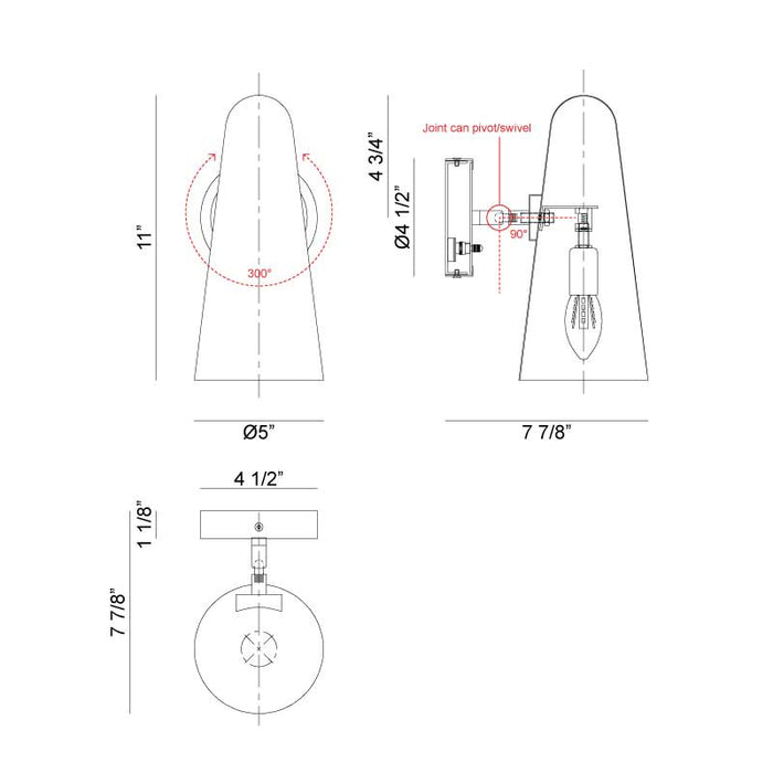 Matteo S05211 Blink 1-lt 11" Tall Wall Sconce