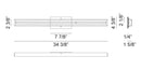 Matteo S05534 Millare 2-lt 34" LED Wall Sconce