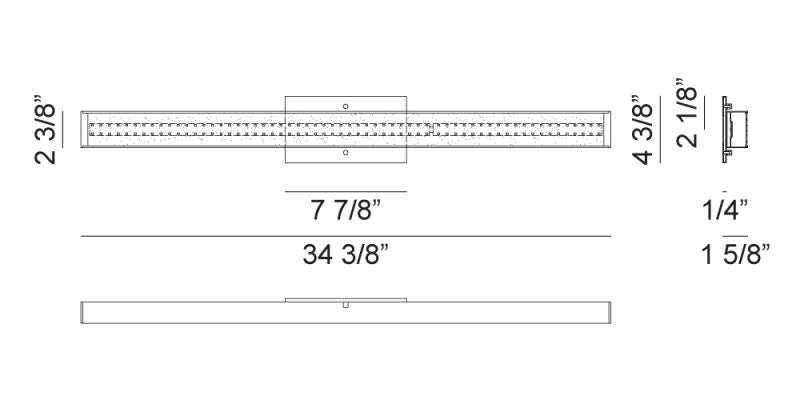 Matteo S05534 Millare 2-lt 34" LED Wall Sconce