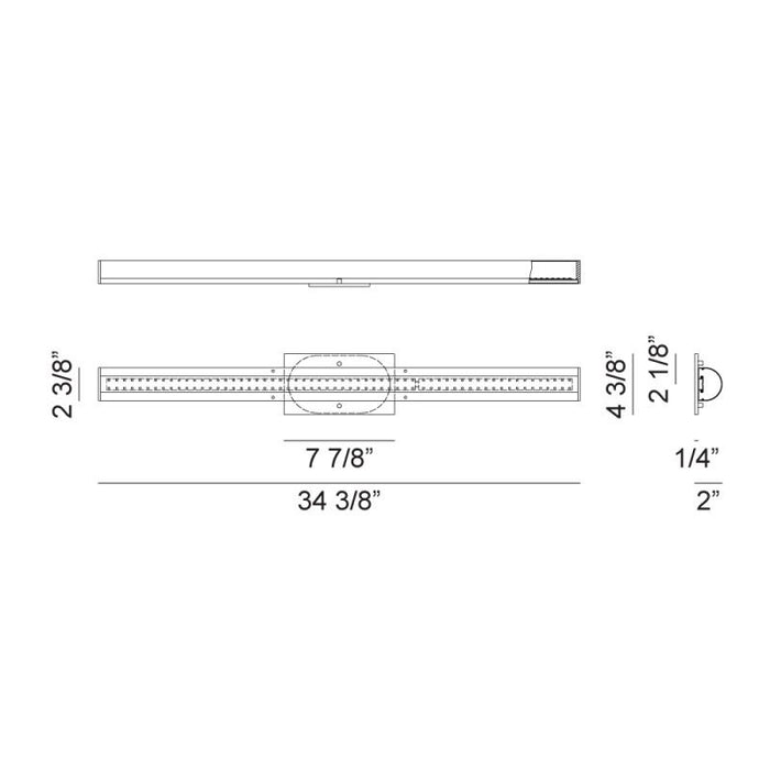 Matteo S05634 Marquin 2-lt 34" LED Wall Sconce