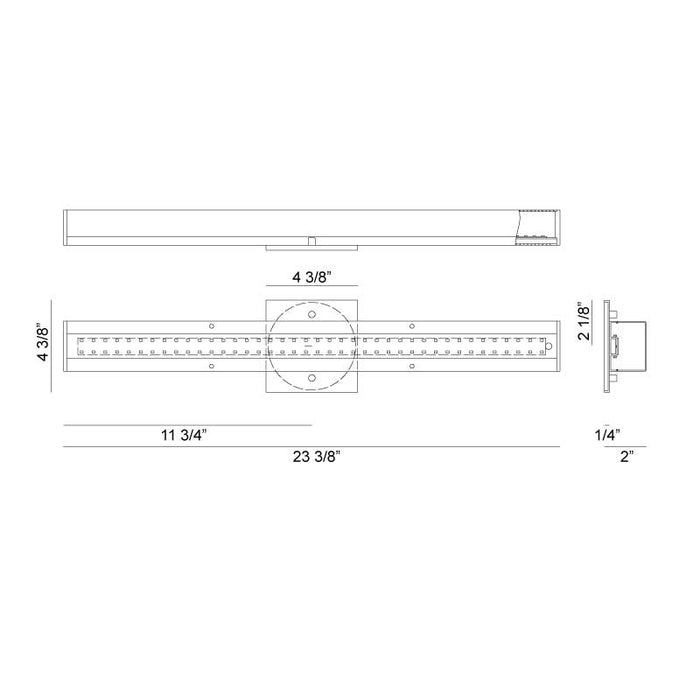 Matteo S05723 Moirlite 1-lt 23" LED Vanity Light