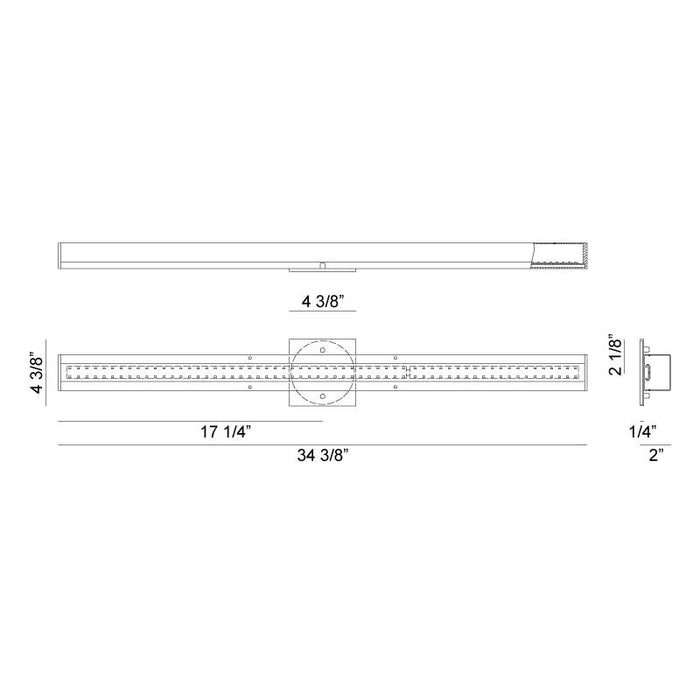 Matteo S05734 Moirlite 2-lt 34" LED Vanity Light