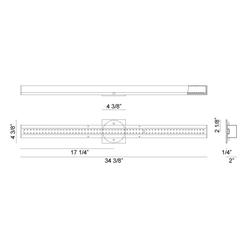 Matteo S05734 Moirlite 2-lt 34" LED Vanity Light
