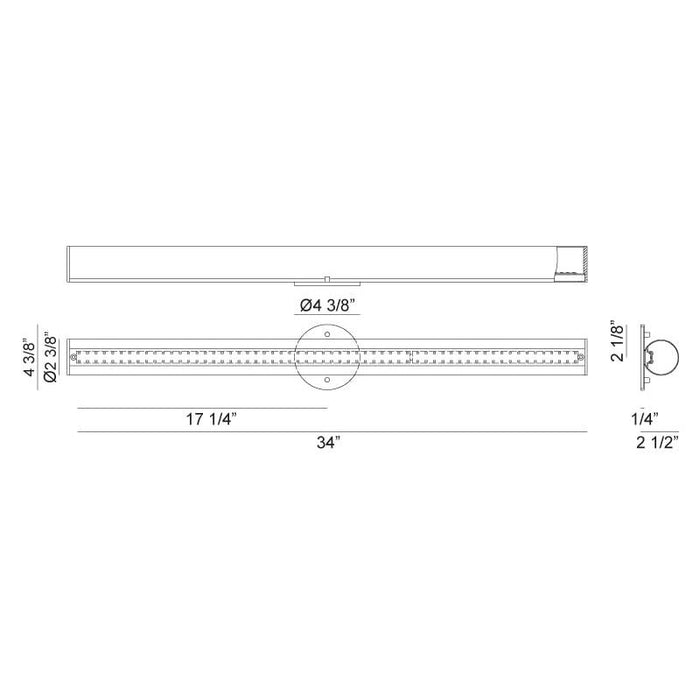 Matteo S05834 Mardone 2-lt 34" LED Vanity Light