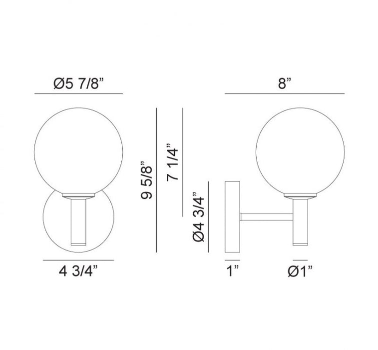 Matteo S06001 Cosmo 1-lt 10" Tall Wall Sconce