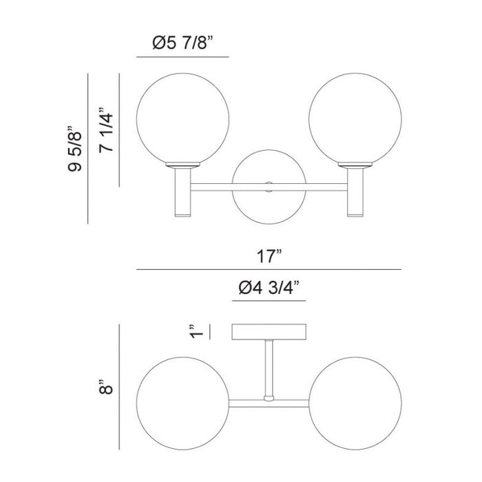 Matteo S06002 Cosmo 2-lt 17" Wall Sconce