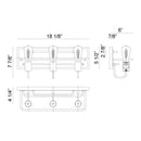 Matteo S06203 Napa 3-lt 18" Wall Sconce
