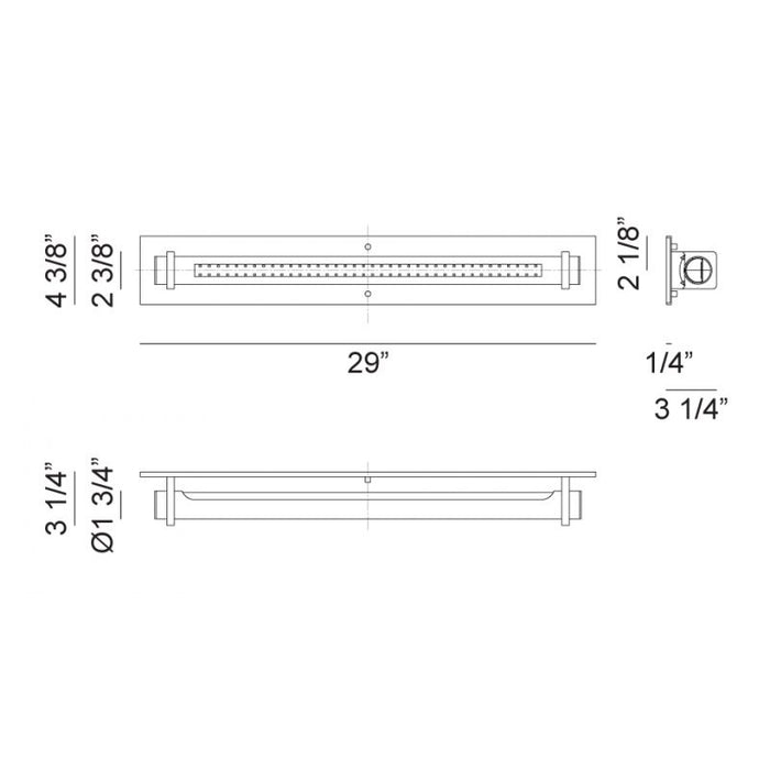 Matteo S07129 Knax 1-lt 29" LED Wall Sconce