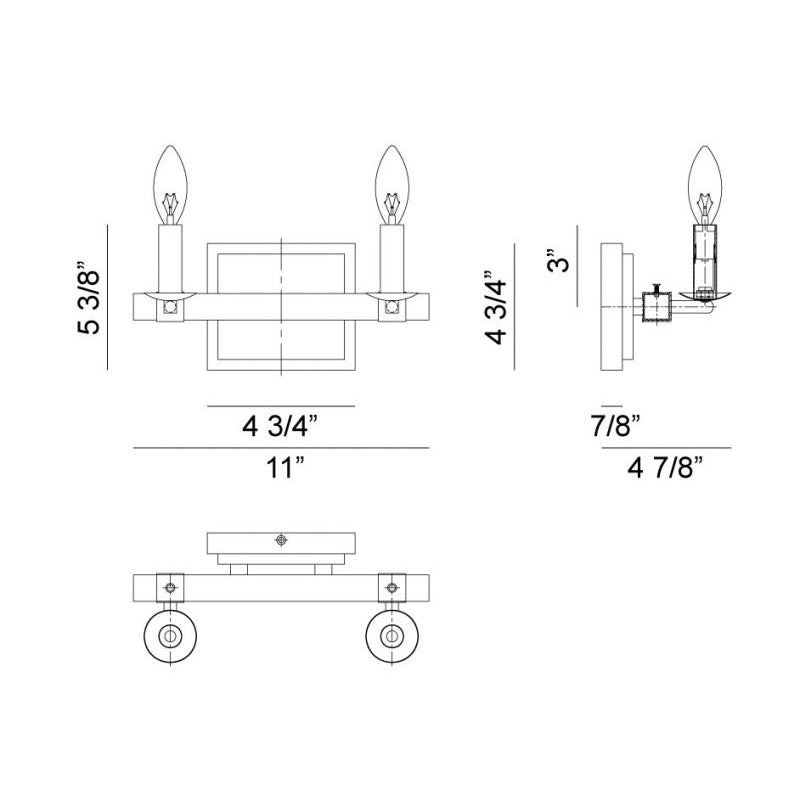 Matteo S07802 Cordove 2-lt 11" Wall Sconce