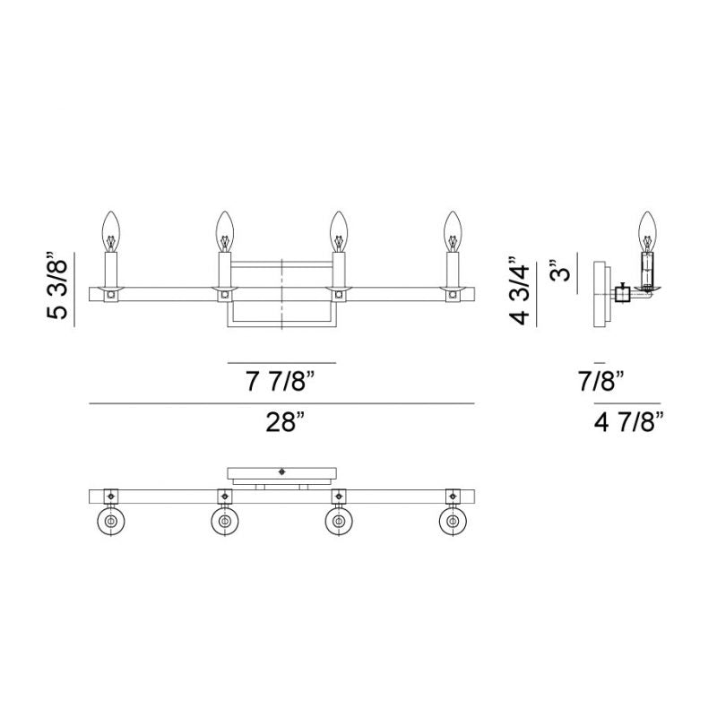 Matteo S07804 Cordove 4-lt 28" Wall Sconce