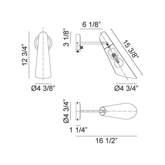 Matteo S08011 Butera 1-lt 13" Tall Wall Sconce