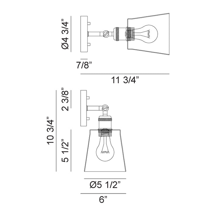 Matteo S08201 Kinsley 1-lt 11" Tall Wall Sconce