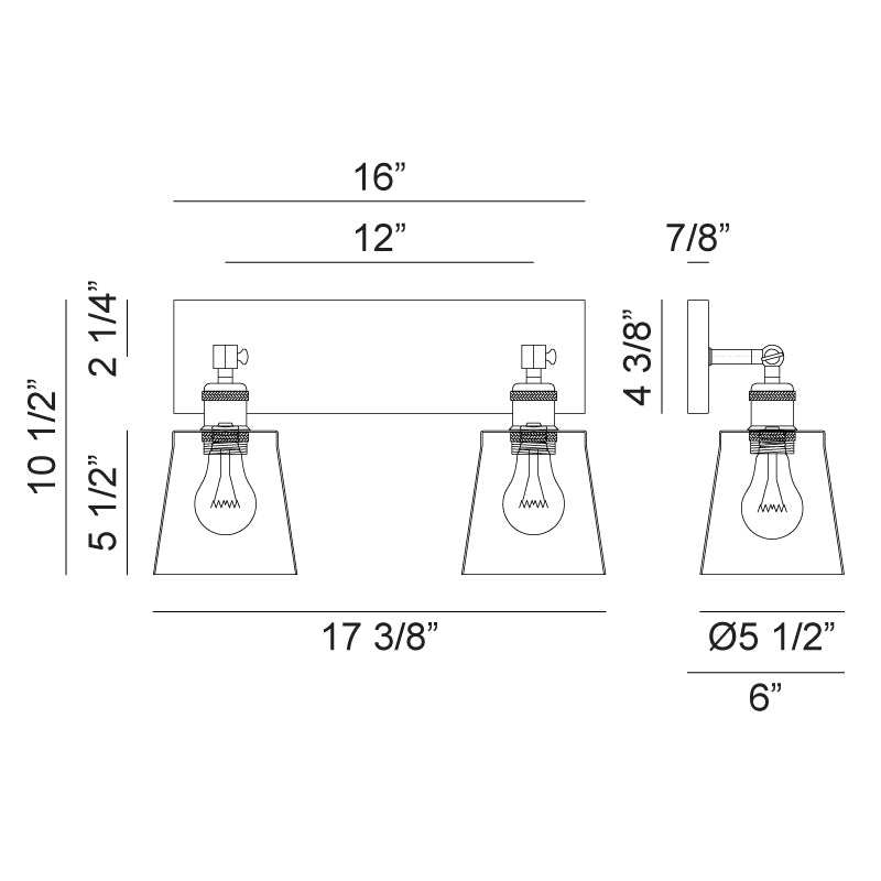 Matteo S08202 Kinsley 2-lt 17" Wall Sconce