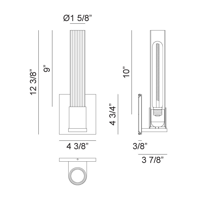 Matteo S08501 Lyndon 1-lt 12" Tall Wall Sconce