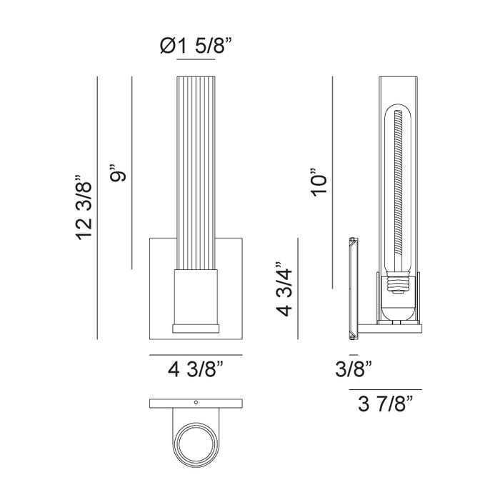 Matteo S08501 Lyndon 1-lt 12" Tall Wall Sconce