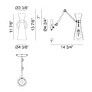Matteo S09621 Blaze 1-lt 14" Tall Wall Sconce