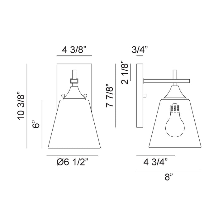 Matteo S09801 Hollis 1-lt 10" Tall Wall Sconce