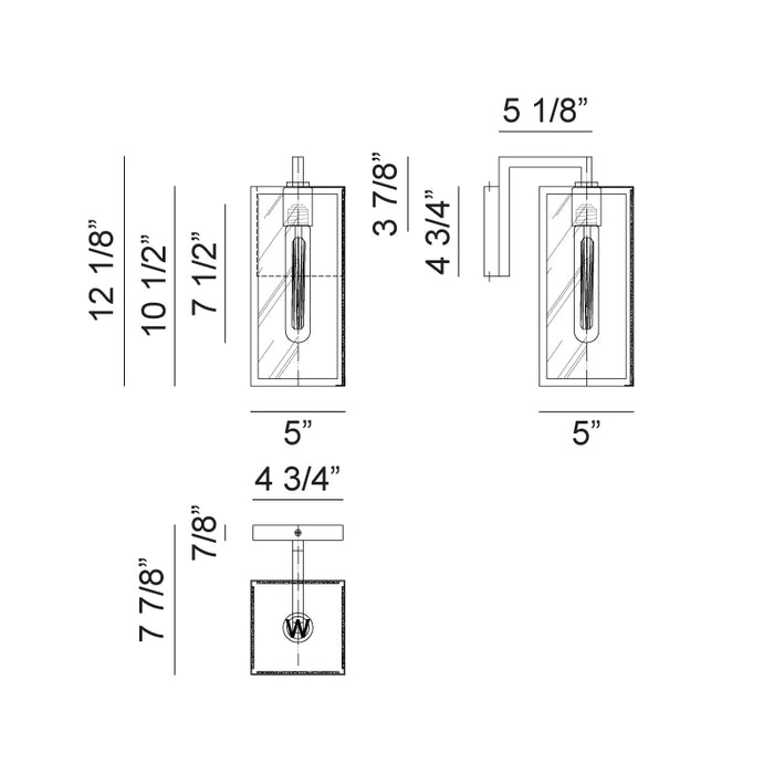 Matteo S10101 Camber 1-lt 12" Tall Outdoor Wall Light