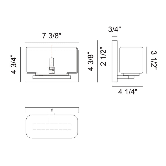 Matteo S10801 Chiclet 1-lt 7" Vanity