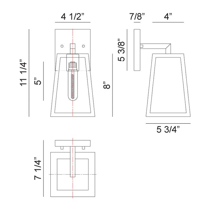 Matteo S11301 Denzil 1-lt 11" Tall Outdoor Wall Sconce