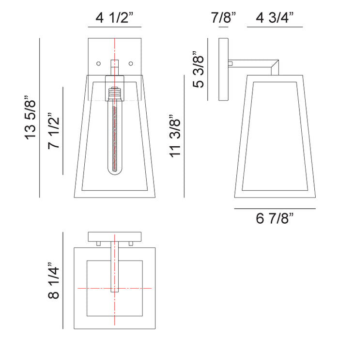 Matteo S11302 Denzil 1-lt 14" Tall Outdoor Wall Sconce