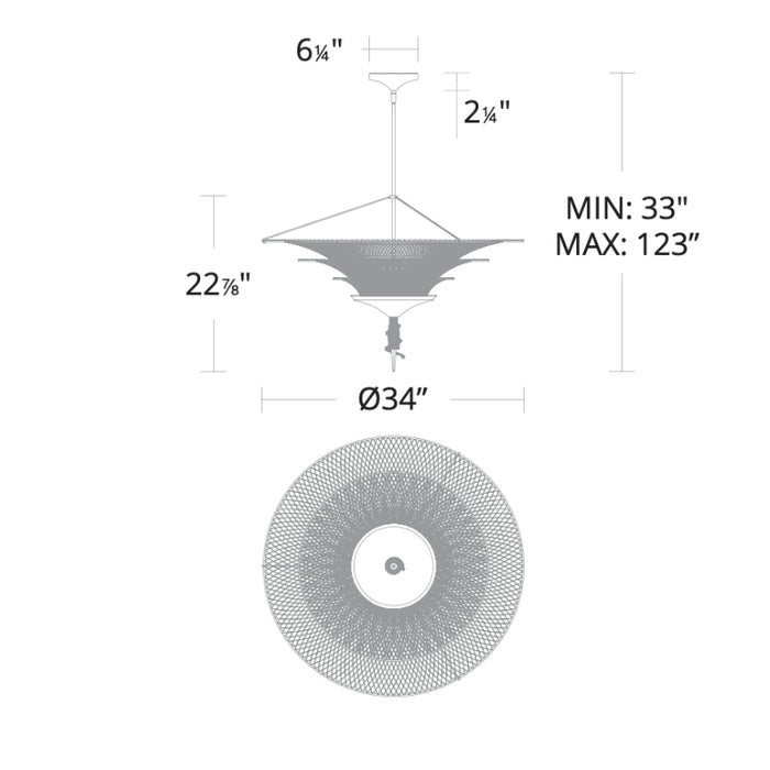 Schonbek S2234 Veneto 1-lt 34" LED Chandelier