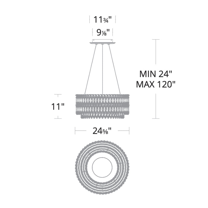 Schonbek S8124 Tahitian 1-lt 25" LED Pendant