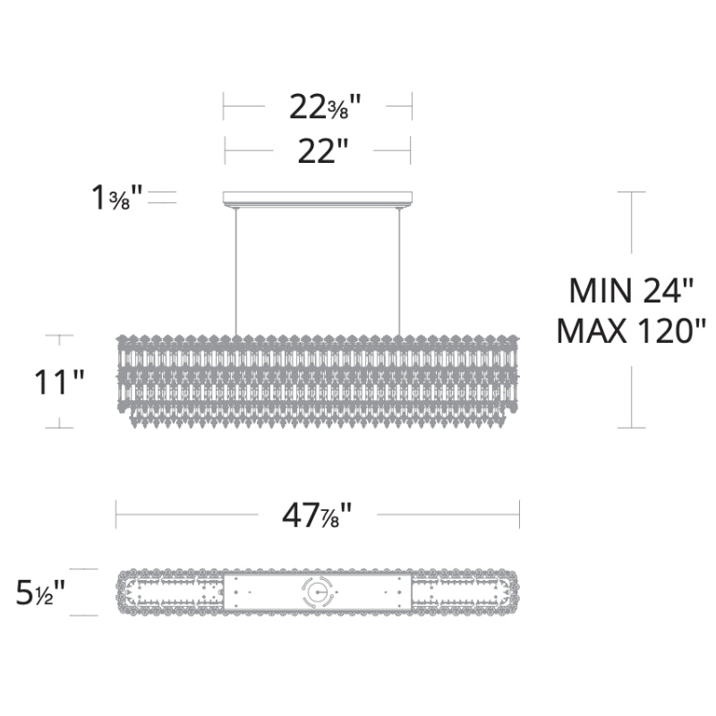 Schonbek S8148 Tahitian 1-lt 48" LED Island Light