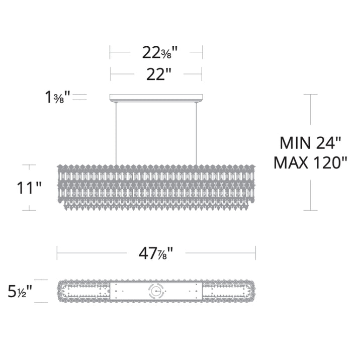 Schonbek S8148 Tahitian 1-lt 48" LED Island Light