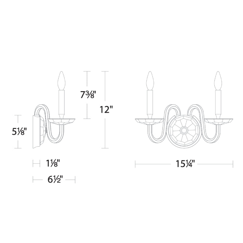 Schonbek S9215 Habsburg 2-lt 15" Wall Sconce