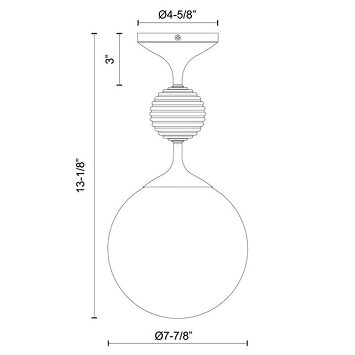 Alora Mood SF415308 Celia 1-lt 8" Semi Flush Mount