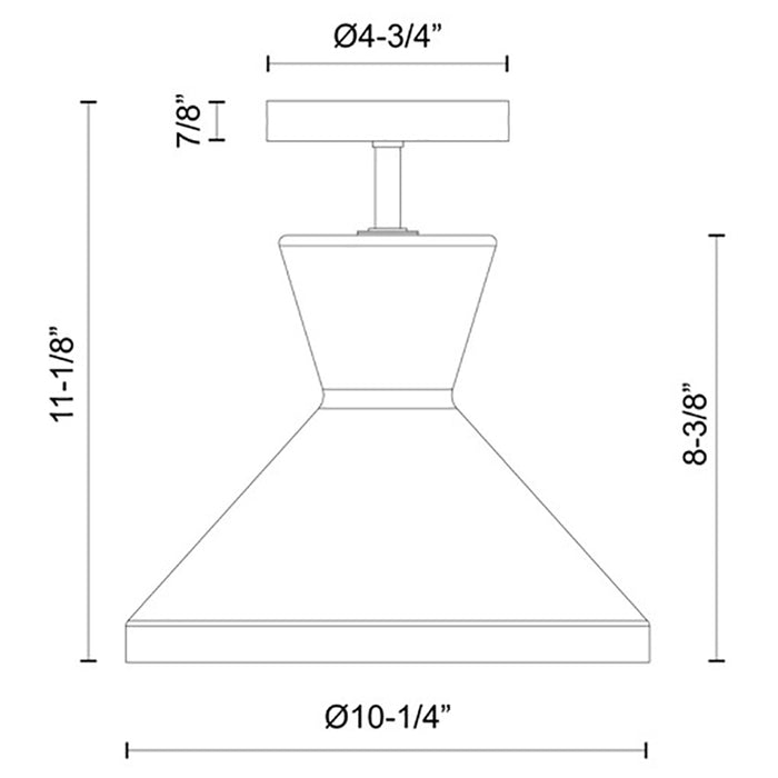 Alora Mood SF473710 Betty 1-lt 10" Semi Flush Mount