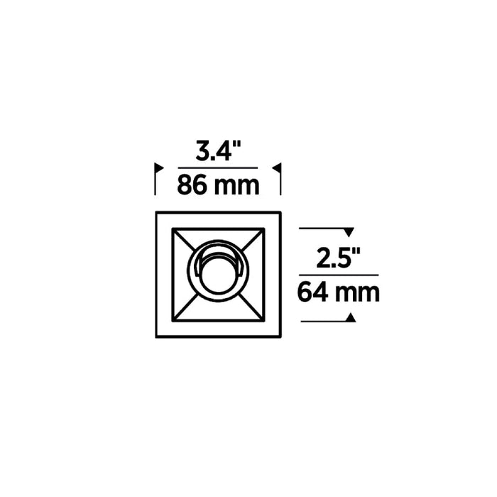 Entra ENCL2S CL 2" Square Adjustable Flanged Trim