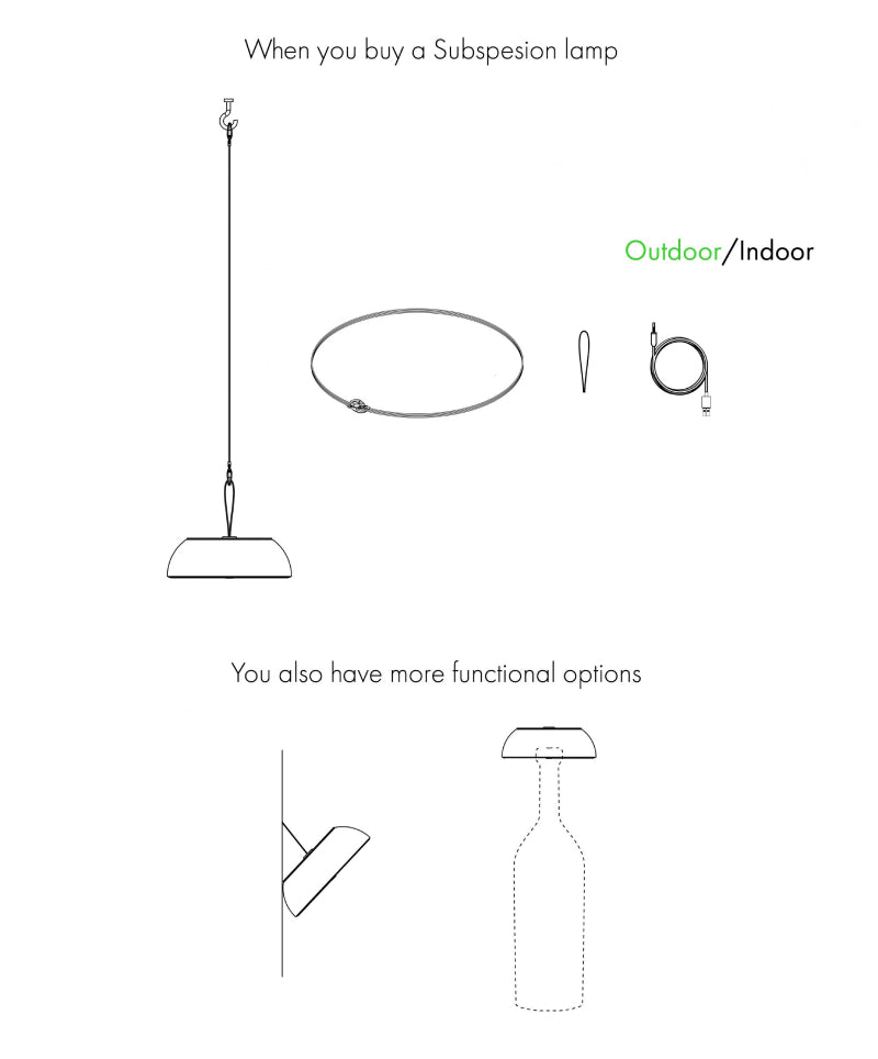 Axo SPFLOAT Float 1-lt 5" LED Rechargeable Mini Pendant / Wall Light