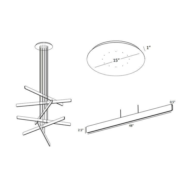 Koncept SUB-C6 Sub 6-lt 48" LED Pendant