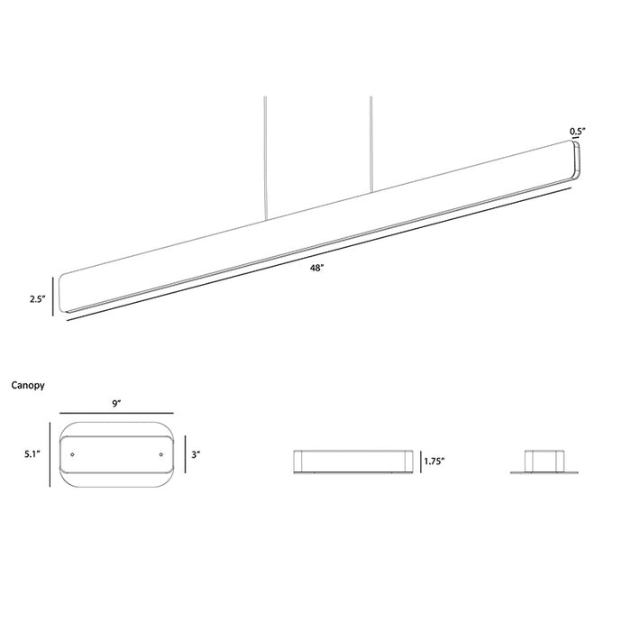 Koncept SUB-S1 Sub 1-lt 48" LED Pendant