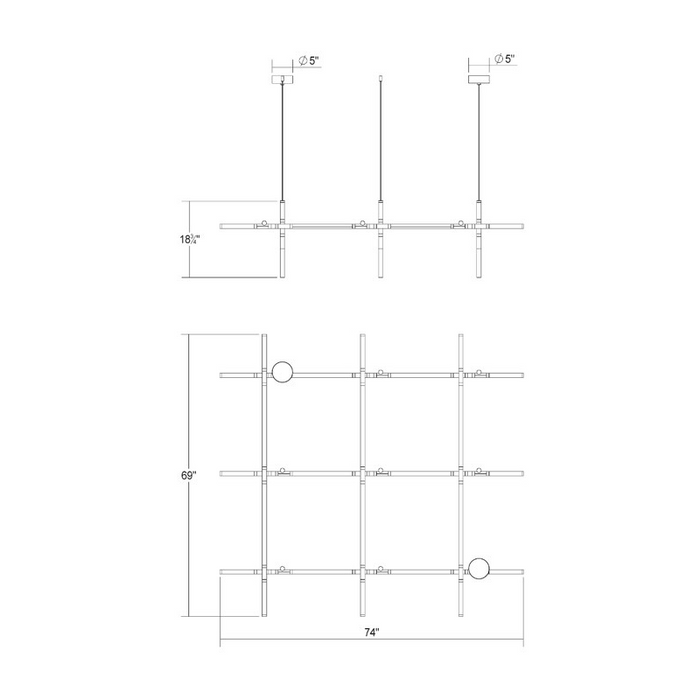 Sonneman 2105 Labyrinth 74" LED Chandelier