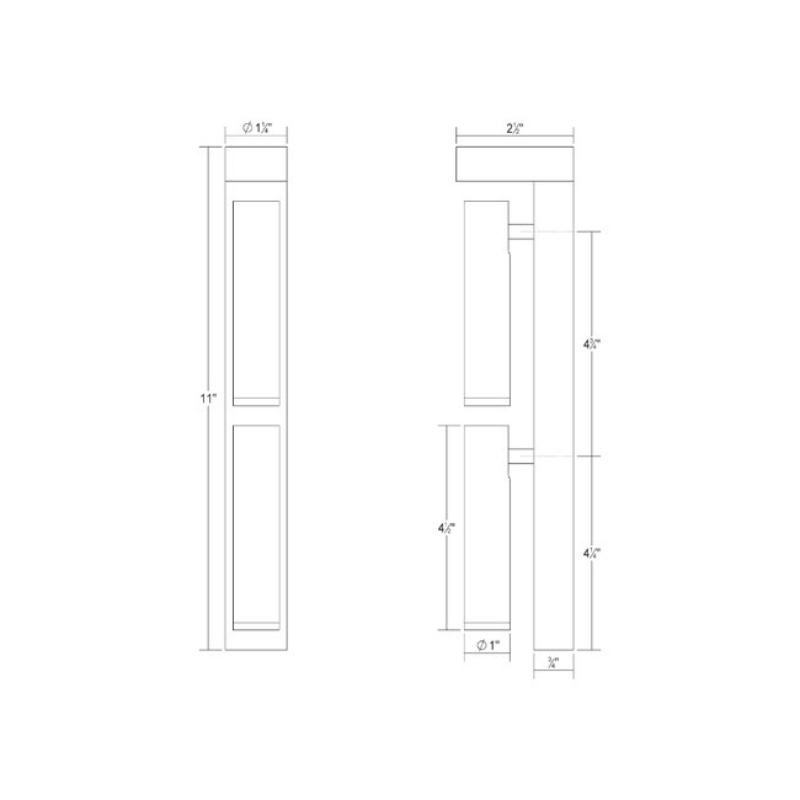 Sonneman 3364 Hami 3-lt 11" Tall LED Wall Sconce