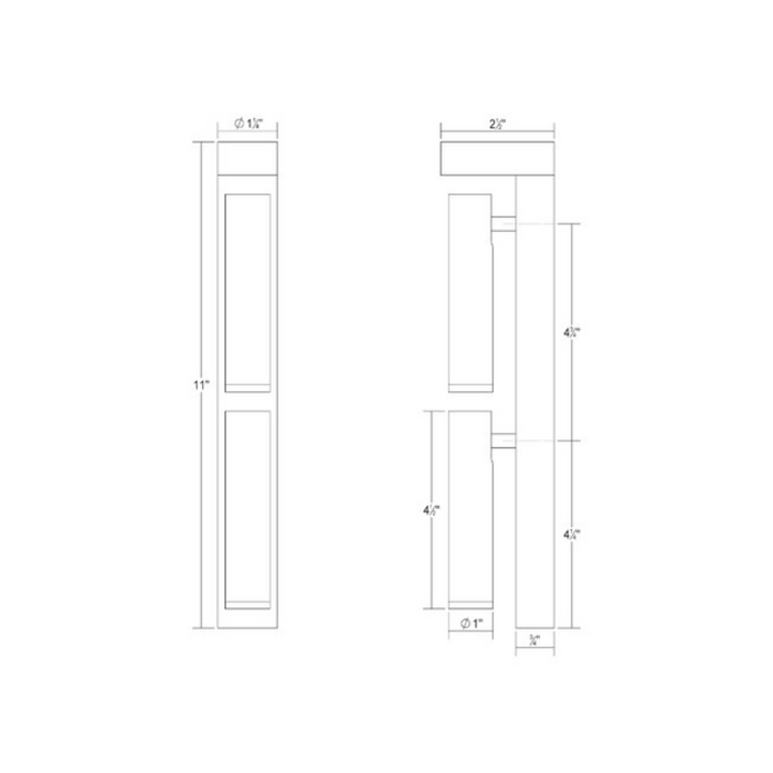 Sonneman 3364 Hami 3-lt 11" Tall LED Wall Sconce