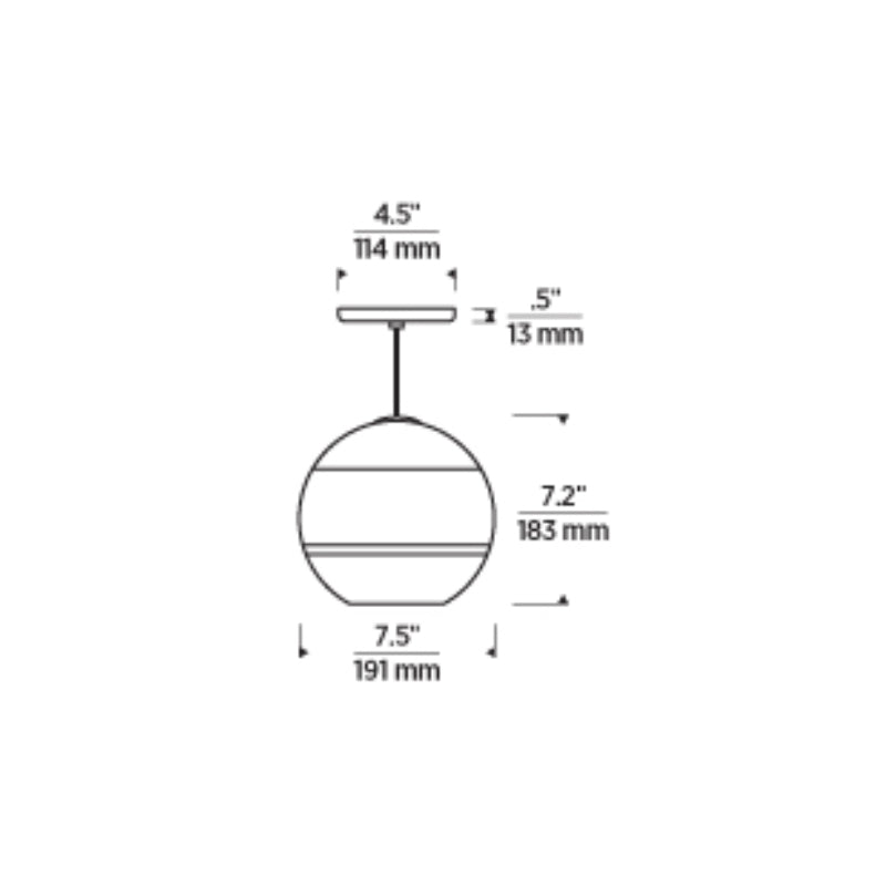Visual Comfort 700TDSDNGP Sedona Medium 1-lt 8" Line Voltage Pendant with White Glass