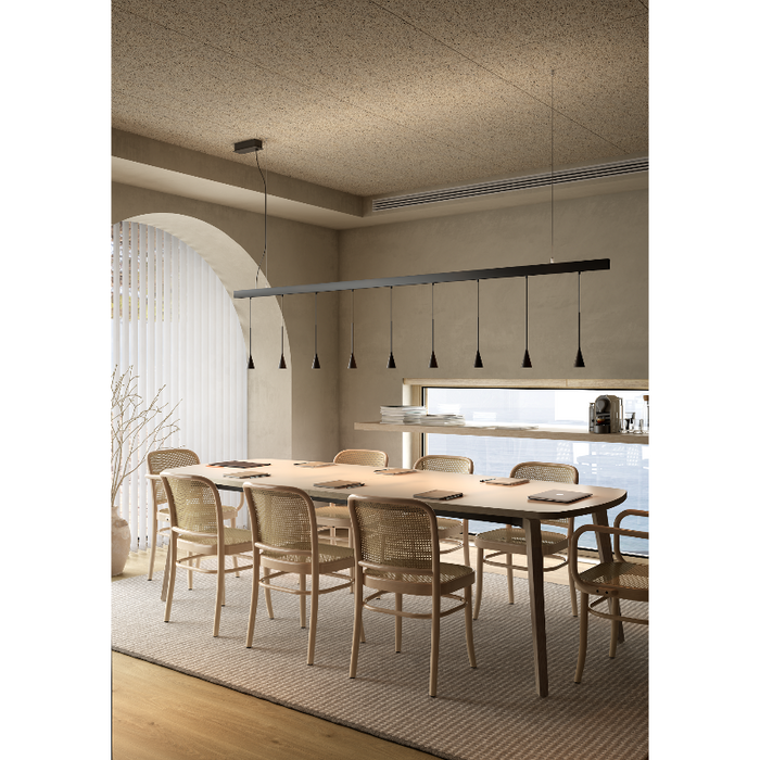 Bover Skybell Linear S/9L/23 9-lt 92" LED Pendant, Up and Down Light