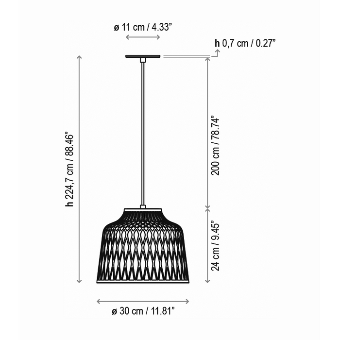 Bover Soft S/30 1-lt 12" LED Pendant