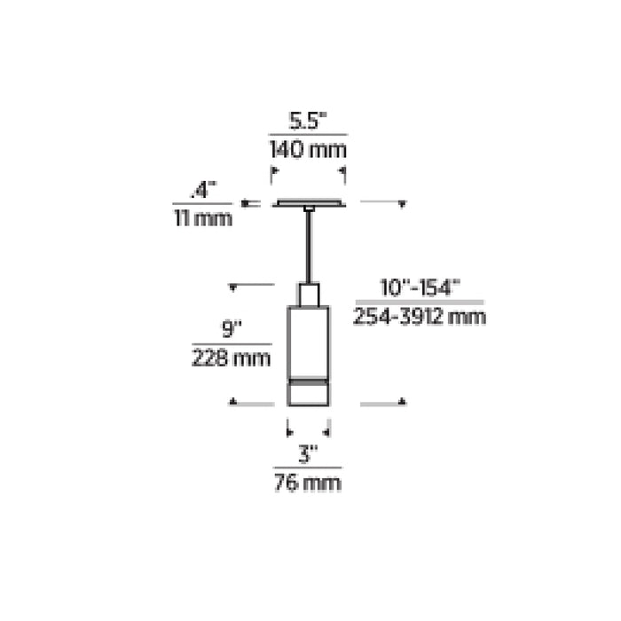 Tech 700TDSOT9 Sottile Small 1-lt 3" LED Pendant