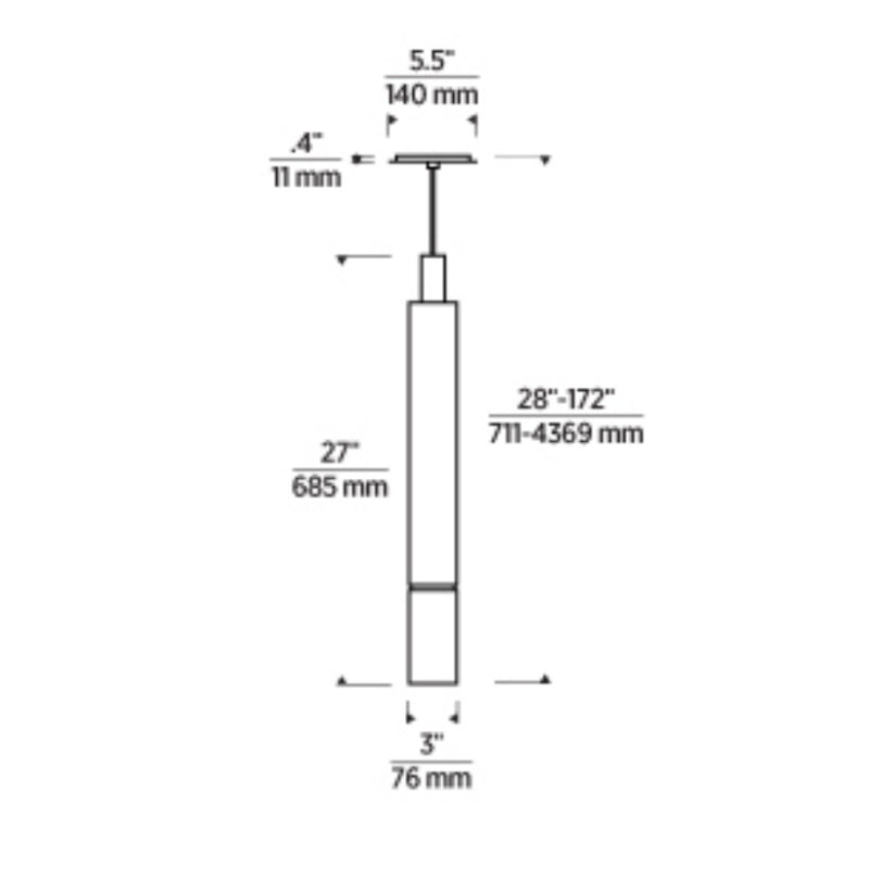 Visual Comfort 700TDSOT27 Sottile X-Large 1-lt 3" LED Pendant