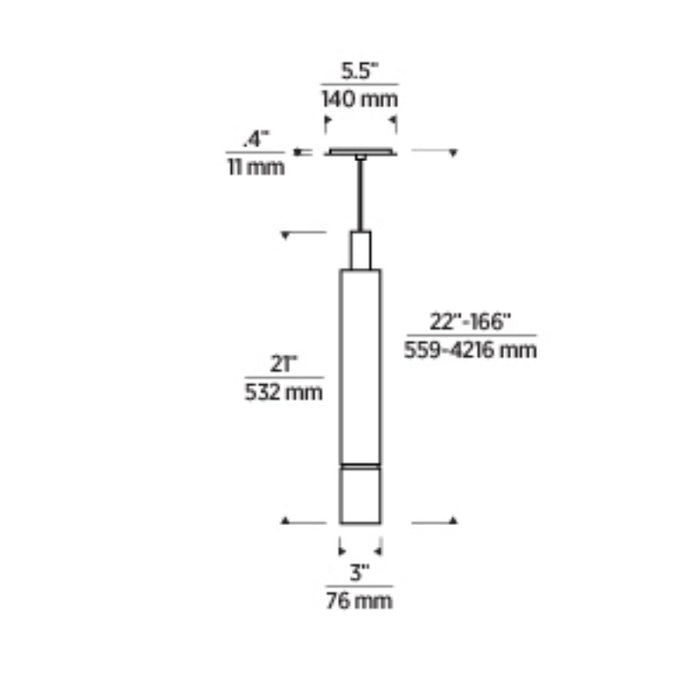 Tech 700TDSOT21 Sottile Large  1-lt 3" LED Pendant